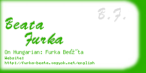 beata furka business card